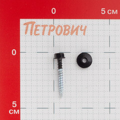 Саморезы кровельные с буром 35х4,8 мм металл-дерево черный янтарь RAL 9005 Daxmer (250 шт.) - фото 2