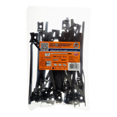 Ремешок для кабеля и труб Европартнер 16-32 мм атмосферостойкий черный (30 шт.) - фото 2