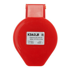 Розетка силовая переносная КЭАЗ с заземлением 3Р+РЕ+N 32 А 380 В IP44 красная (222753) - фото 2