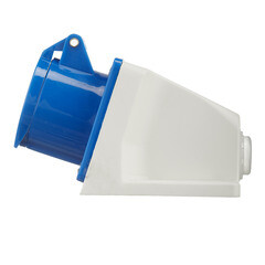 Розетка силовая угловая настенная КЭАЗ с заземлением 2Р+РЕ 16 А 220 В IP44 синяя (222746) - фото 3