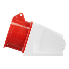 Розетка силовая угловая настенная КЭАЗ с заземлением 3Р+РЕ+N 16 А 380 В IP44 красная (222755) - фото 3