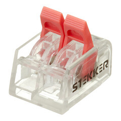 Клемма на 2 провода Stekker 0,14-4 кв.мм с рычажками без пасты (50 шт.) (49823) - фото 2