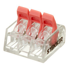 Клемма на 3 провода Stekker 0,14-4 кв.мм с рычажками без пасты (50 шт.) (49824) - фото 2