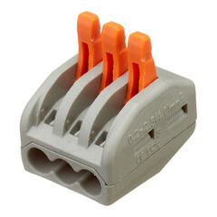 Клемма на 3 провода Stekker 0,08-(2,5)4 кв.мм с рычажками без пасты (50 шт.) (49827) - фото 4