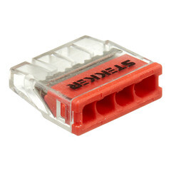 Клемма на 4 провода Stekker 0,5-2,5 кв.мм самозажимная без пасты (20 шт.) (49831) - фото 1