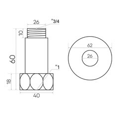 Соединитель прямой для полотенцесушителя Indigo 1 ВР(г) х 3/4 НР(ш) черный муар - фото 4