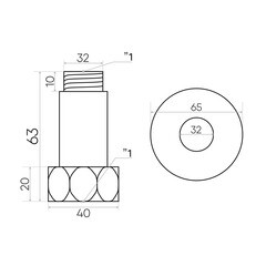 Соединитель прямой для полотенцесушителя Indigo 1 ВР(г) х 1 НР(ш) черный муар - фото 2