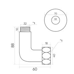 Соединитель угловой для полотенцесушителя Indigo 1 ВР(г) х 1 НР(ш) черный муар - фото 3
