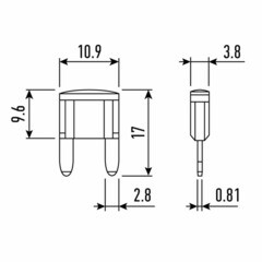 Набор предохранителей автомобильных мини 25 А Rexant (100 шт.) - фото 2
