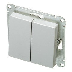 Выключатель Systeme Electric AtlasDesign Aqua двухклавишный встраиваемый алюминий (ATN440351) - фото 4