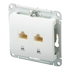Розетка компьютерная Systeme Electric Glossa встраиваемая белая 2хRJ45 (GSL000185KK) - фото 4