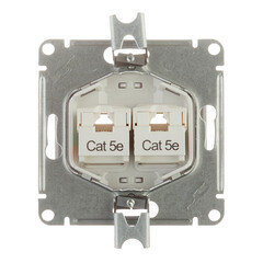 Розетка компьютерная Systeme Electric Glossa встраиваемая белая 2хRJ45 (GSL000185KK) - фото 3