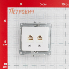 Розетка компьютерная Systeme Electric Glossa встраиваемая белая 2хRJ45 (GSL000185KK) - фото 2