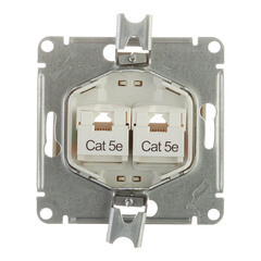 Розетка компьютерная Systeme Electric Glossa встраиваемая бежевая 2хRJ45 (GSL000285KK) - фото 4