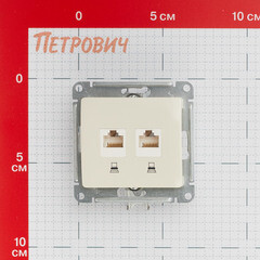 Розетка компьютерная Systeme Electric Glossa встраиваемая бежевая 2хRJ45 (GSL000285KK) - фото 3