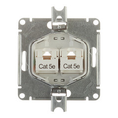 Розетка компьютерная Systeme Electric Glossa встраиваемая алюминий 2хRJ45 (GSL000385KK) - фото 2