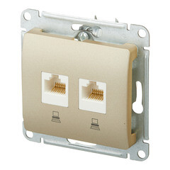 Розетка компьютерная Systeme Electric Glossa встраиваемая титан 2хRJ45 (GSL000485KK) - фото 4