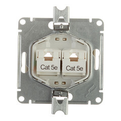 Розетка компьютерная Systeme Electric Glossa встраиваемая титан 2хRJ45 (GSL000485KK) - фото 3