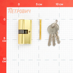 Цилиндр 2018 60 30х30 мм ключ/ключ золото - фото 2