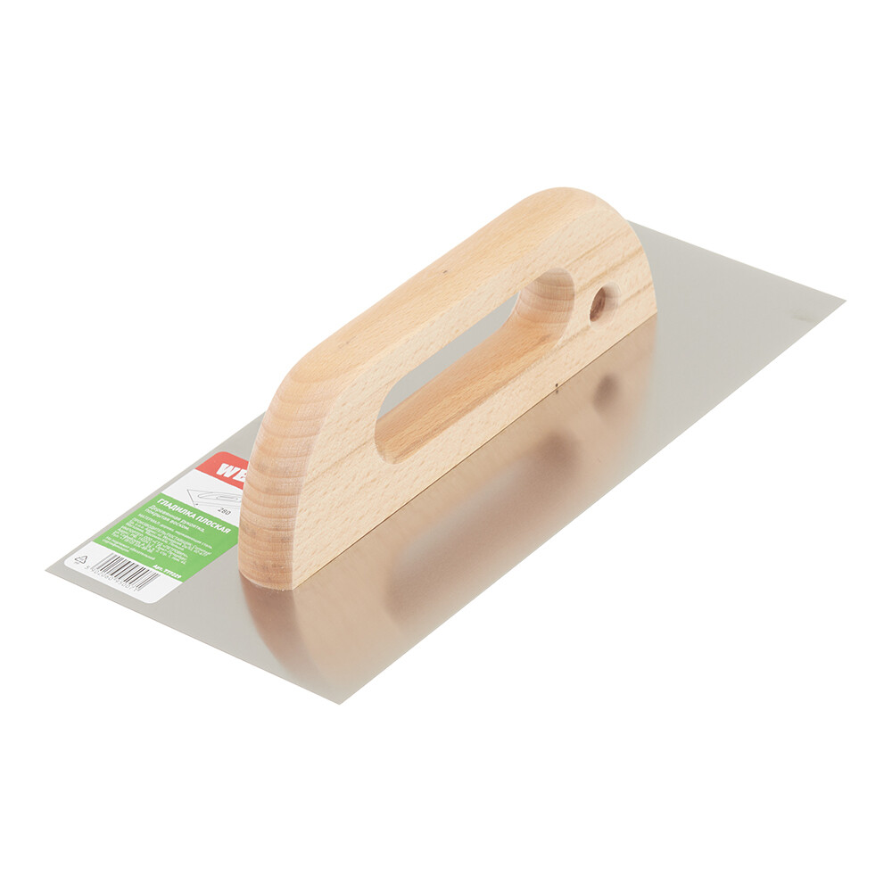 Изображение товара Гладилка плоская Wenzo 280х130 мм для клея и штукатурки с деревянной ручкой