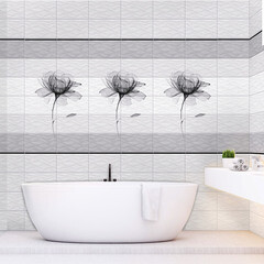 Панель ПВХ 375х2700х8 мм Venta бесшовная цифровая печать грея цветок 2,025 кв.м (2 шт.) - фото 7