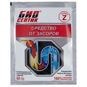 Средство от засоров Биосептик Z 60 г в гранулах — купить в Санкт ...