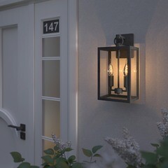 Светильник садово-парковый настенный Elektrostandard Candle черный 360 мм E14 60 Вт IP43 (a058260) - фото 2