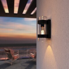 Светильник садово-парковый настенный Elektrostandard Falcon черный 240 мм E27 40 Вт IP43 (a063452) - фото 3