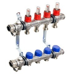 Коллекторная группа с расходомерами Elsen 1 ВР(г) х 4 выхода 3/4 НР(ш) ЕК х 1 ВР(г) - фото 3