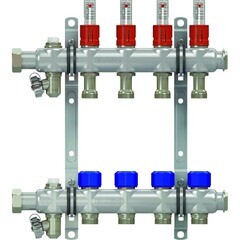 Коллекторная группа с расходомерами Elsen 1 ВР(г) х 4 выхода 3/4 НР(ш) ЕК х 1 ВР(г) - фото 2