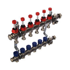 Коллекторная группа с расходомерами Elsen 1 ВР(г) х 6 выходов 3/4 НР(ш) ЕК х 1 ВР(г) - фото 2