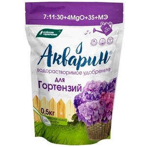 Удобрение сухое для гортензий водорастворимое Акварин Буйские удобрения ...