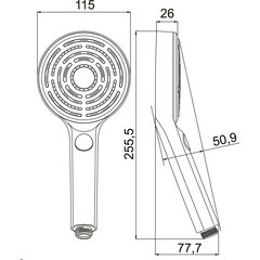 Лейка для душа ARGOtech Forte d115 мм 3 режима без шланга пластик черная (AGD 20.1314 B) - фото 8