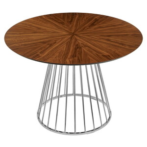 Стол кухонный круглый d1,1 м орех/хром Liverpool (RF 0519)