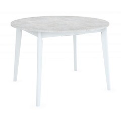 Изображение товара Стол кухонный раздвижной круглый d1,1м бетон лайт/белый Oslo (FR 0834)