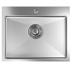 Мойка для кухни Mixline Pro 53х43х22 см врезная с сифоном сталь нано соты сатин (552934) - фото 4