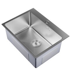 Мойка для кухни Mixline Pro 60х45х22 см врезная с сифоном сталь нано соты сатин (552932)