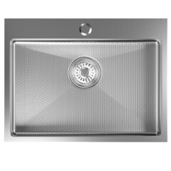 Мойка для кухни Mixline Pro 60х45х22 см врезная с сифоном сталь нано соты сатин (552932) - фото 5