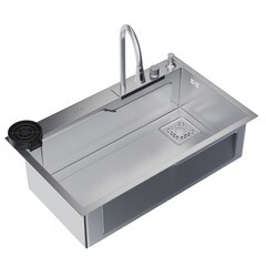 Мойка для кухни Mixline Pro 75х46х22 см врезная многофункциональная сталь сатин (552103) - фото 5