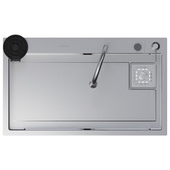 Мойка для кухни Mixline Pro 75х46х22 см врезная многофункциональная сталь сатин (552103) - фото 2