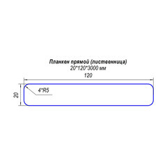 Планкен прямой 20х120х3000 мм лиственница сорт АВ (S раб.=0,36 кв.м) - фото 2