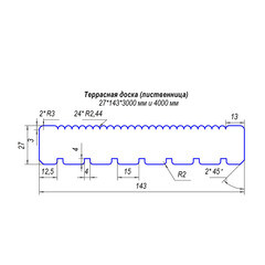 Доска террасная 27х143х2000 мм лиственница сорт АВ S раб.=0,286 кв.м - фото 2