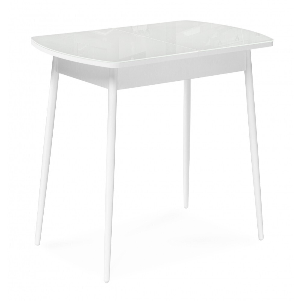 Изображение товара Стол кухонный раздвижной белый Бейкер 1,2х0,7 м стеклянный