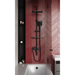 Душевая система Voda VST с верхним душем с лейкой со смесителем черная (VST112Black) - фото 2