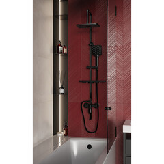 Душевая система Voda VST с верхним душем с лейкой со смесителем черная (VST112Black) - фото 3