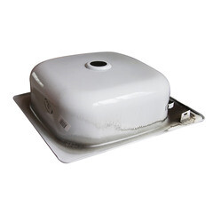 Мойка для кухни 45х50х16,5 см подвесная с кронштейнами эмалированная (513713) - фото 3