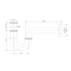 Сифон для раковины Tokito 1 1/4х45 мм без выпуска с соединением 32 мм хром (TOK-SHI-S32CH) - фото 5