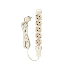 Изображение товара Сетевой фильтр Düwi 5 розеток 3 м 10 А 2,2 кВт слоновая кость (32572 7)