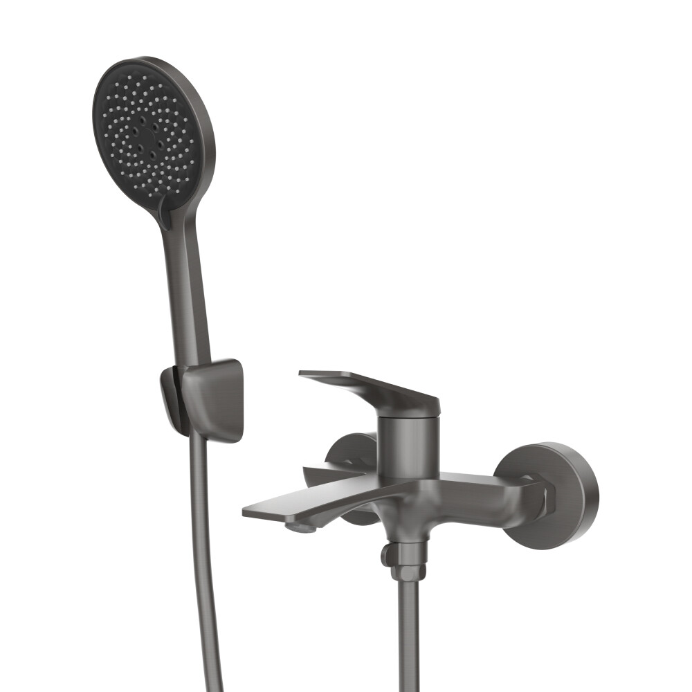 Смеситель для ванны Tokito Mitsuishi графит однорычажный с коротким изливом с лейкой (TOK-MIT-1014GM)