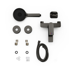 Смеситель для ванны Tokito Mitsuishi графит однорычажный с коротким изливом с лейкой (TOK-MIT-1014GM) - фото 12